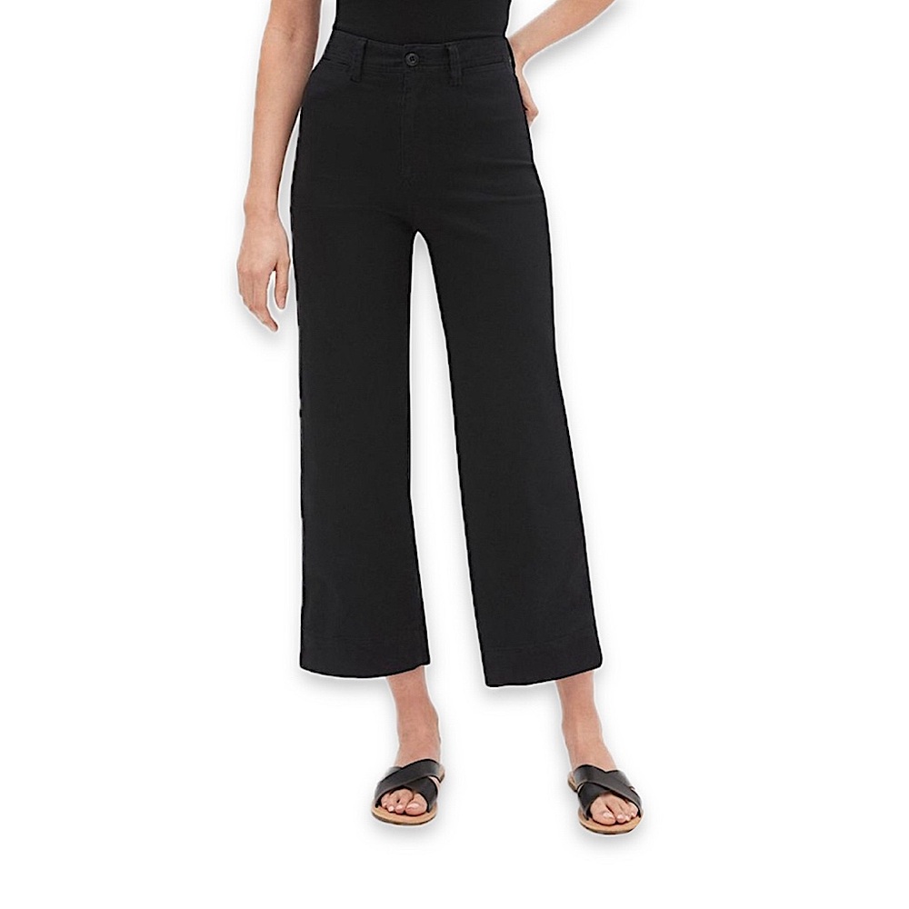 GAP 🔆 black high rise straight leg wide cropped pants